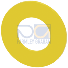 Backing plate for EMERGENCY STOP, yellow, outer diameter 45 mm, inner diameter 22.5 mm, Polish
