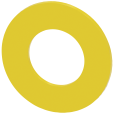 Backing plate for EMERGENCY STOP, yellow, outer diameter 45 mm, inner diameter 22.5 mm, Polish