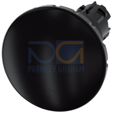 Mushroom pushbutton, 22 mm, round, plastic, black, 60 mm, positive latching, acc. to EN ISO 13850, rotate-to-unlatch
