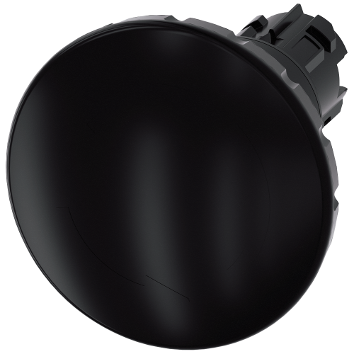 Mushroom pushbutton, 22 mm, round, plastic, black, 60 mm, positive latching, acc. to EN ISO 13850, rotate-to-unlatch