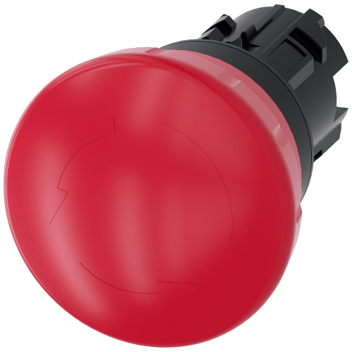 Emergency stop mushroom pushbutton, 22 mm, round, plastic, red, 40 mm, latching according to EN ISO 13850, rotate-to-unlatch