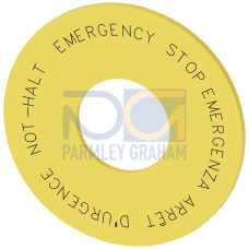 Washer for emergency stop, yellow, Outer diameter 60 mm, Inside diameter 22.5 mm, Thickness 2 mm, wi