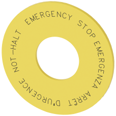 Washer for emergency stop, yellow, Outer diameter 60 mm, Inside diameter 22.5 mm, Thickness 2 mm, wi