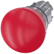 Emergency stop mushroom pushbutton, 22 mm, round, shiny metal, red, 40 mm, latching according to EN ISO 13850, rotate-to-unlatch