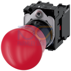 EMERGENCY STOP mushroom pushbutton, 22 mm, round, plastic, red, 40 mm, positive latching, acc. to EN