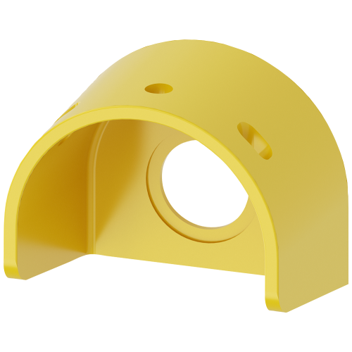 Protective collar for EMERGENCY STOP mushroom pushbutton, 60 mm,  22 mm design, for 3 padlocks, yellow, plastic