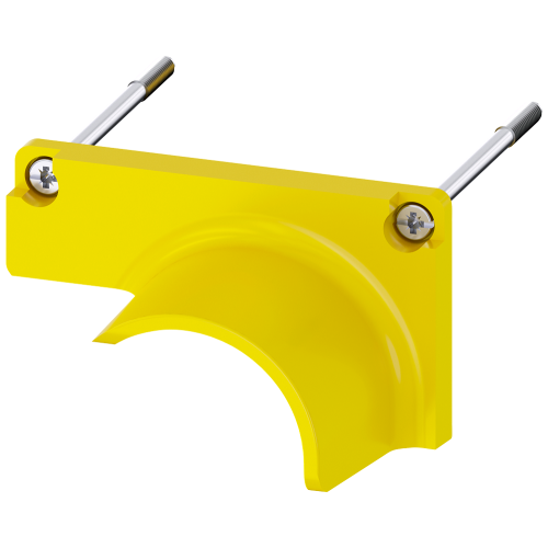 Protective collar for emergency stop mushroom pushbutton, can be mounted, yellow, plastic