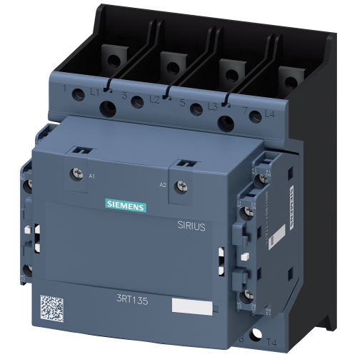 Contactor, AC-1, 200 A/400 V/40 &deg;C, S6, 4-pole, 250-500 V AC/DC, 2 NO+2 NC