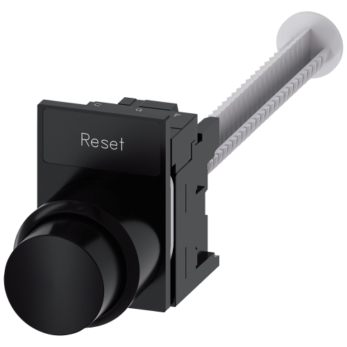 Pushbutton, with extended stroke (12 mm), 22 mm, round, plastic, black