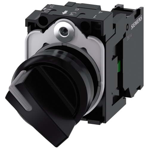 Toggle switch, illuminable, 22 mm, round, plastic, black, 1 NO