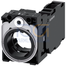 Holder for 3 modules, metal, 1 NO+1 NC, screw terminal