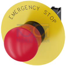 EMERGENCY STOP mushroom pushbutton, 22 mm, round, plastic, red, 40 mm, positive latching, acc. to EN