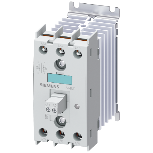 Solid-state contactor 3-phase 3RF2 AC 51 / 10 A / 40 &deg;C 48-600 V / 230 V AC 2-phase controlled scre