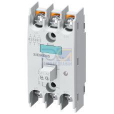 Semiconductor relay, 3-phase 3RF2 55 A / 40 &deg;C 48-600 V / 4-30 V DC 3-phase controlled Ring cable c