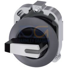 Selector switch, illuminable, 30 mm, round, metal, matt, white, selector switch short