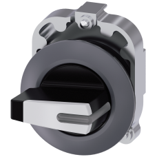 Selector switch, illuminable, 30 mm, round, metal, matt, white, selector switch short