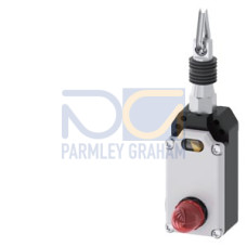 Cable-operated switch, 2x M20x1.5 1 NO + 1 NC, without latching with LED lamp 24 V DC, red