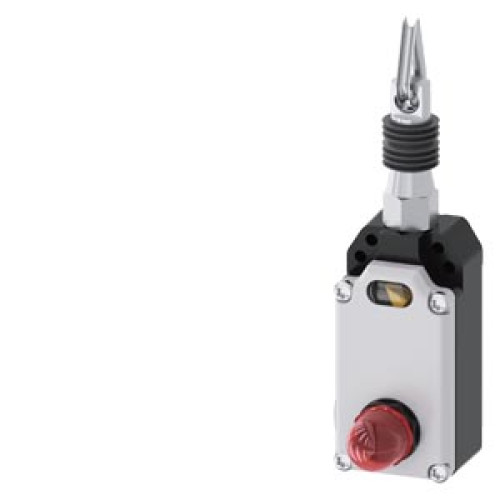 Cable-operated switch, 2x M20x1.5 1 NO + 1 NC, without latching with LED lamp 24 V DC, red