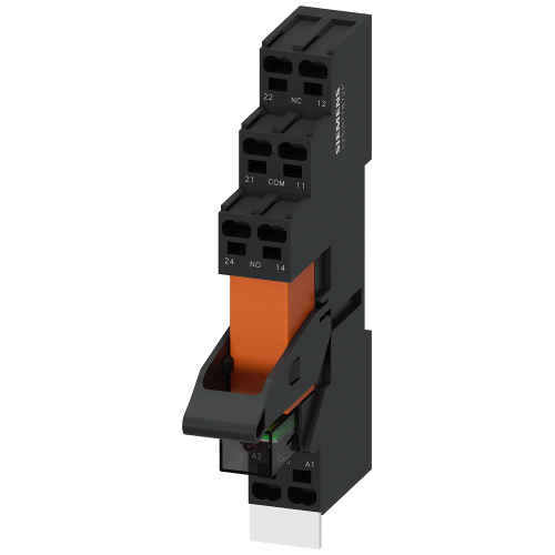 Plug-in relay complete unit 24 V AC, 2 CO, LED module red base