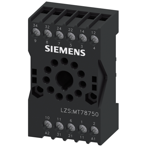 Plug-in socket for fastening to standard mounting rail 11-pole round Overall width 38 mm