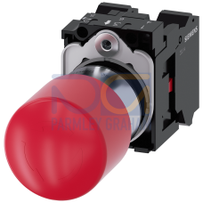 EMERGENCY STOP mushroom pushbutton, 22 mm, round, metal, red, 1 NC 1 NC, spring-loaded terminals