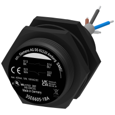 Magnetic switch contact block, round M30, contact blocks 1 NC/1 NO, 3 m cable