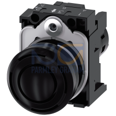 acoustic signal device, compact 22 mm, round, plastic, black, Continuous tone 2.4 kHz, IP40, sound p