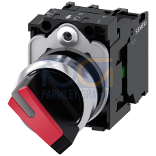 Selector switch, illuminated, 22 mm, round, metal, high gloss, white, latching, 1 NO + 1 NC