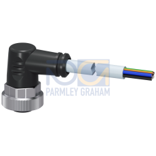 Power line 7/8" for 24 V connected and unconnected assembled with 1 x 7/8" one side angled, 1.5 mm2