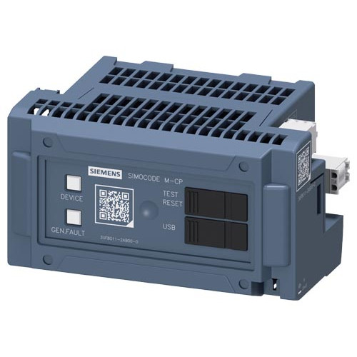 basic device SIMOCODE M-CP MCC, Single Pair Ethernet 10BASE-T1L IEEE 802.3cg SPE, PROFINET IO, OPC UA and web server, 1 bus connection 3-pole terminal, Us: 24 V DC, 6 I/4 O freely configurable, input