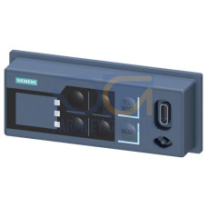 operator panel with display for SIMOCODE M series, installation on device front or front panel mounting, display with colored background, 3 LEDs for status display, 6 buttons for manual control, USB-C