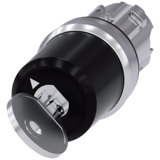 Key-operated switch BKS, 22 mm, round, metal, shiny, lock number S1, with 2 keys, 2 switch positions