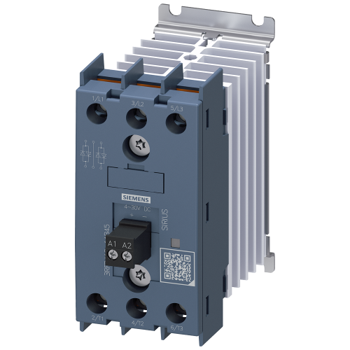 solid-state contactor 3-pole 3RF34 AC-1 10 A 40 &deg;C 48-600 V / 4-30 V DC / 2-pole controlled / screw terminal / blocking voltage 1200 V