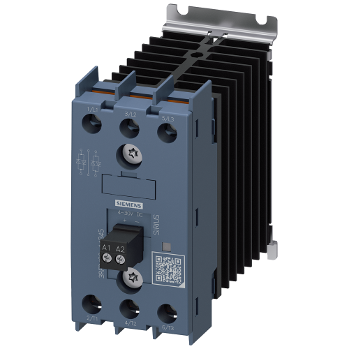 solid-state contactor 3-pole 3RF34 AC-1 20 A 40 &deg;C 48-600 V / 4-30 V DC / 2-pole controlled / screw terminal / blocking voltage 1200 V