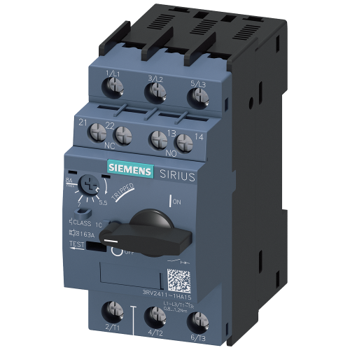 Circuit breaker size S00 for transformer protection A-release 5.5...8 A N-release 163 A screw termin
