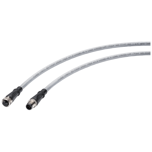 robust power connecting cable M12-180/M12-180; IP69; 4x1.5 sq. mm for power supply of end devices/network components, preassembled cable with M12 p...