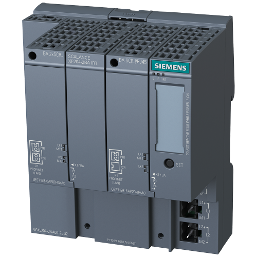 SCALANCE XF201-3P IRT, managed Layer 2 flat switch, 1x RJ45, 3x POF SC RJ