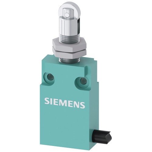 Plunger with roller and central fixing (M12), 2m moulded cable (5x0.75mm2), with side cable exit - 1NO+1NC snap-action contact, 10A (AC15)