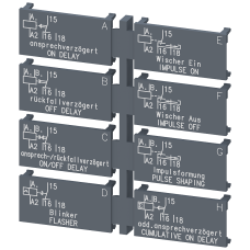 Set of labels for multifunction device, 1 CO Set of labels (1 unit) with 8 functions