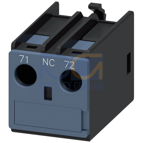 Auxiliary switch on the front, 1 NC Current path 1 NC Connection from top for 3RH and 3RT screw term