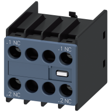 Electron. contr. auxiliary switch 2 NC, current path 1 NC, --, --, 1 NC front-side for 3RH and 3RT s
