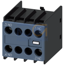 Electron. contr. auxiliary switch 1 NO+1 NC, Current path 1 NO,--,--, 1 NC front-side for 3RH and 3R