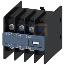 Auxiliary switch on the front, 3 NC Current path 1 NC, 1 NC, 1 NC for 3RH and 3RT Ring cable lug con