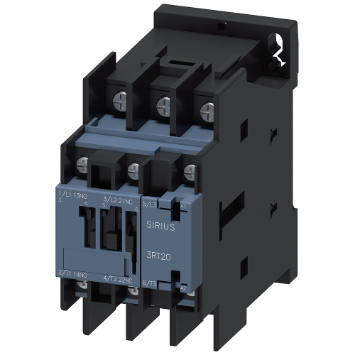 Contactor, AC-3, 25 A/11 kW/400 V, 3-pole, 220 V AC/50 Hz, 240 V AC/60 Hz, 1 NO+1 NC, ring cable connection