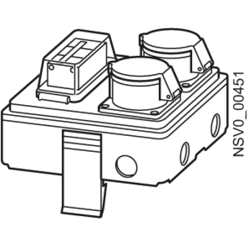 BD2-AK1/2CEE163A161 TAP-OFF UNIT 16A / 2X1P MCB(B)+ 2X3P.CEE