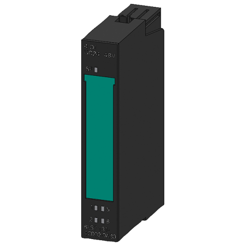 SIMATIC DP, 5 electronic modules ET 200S: 4 DI 24 V...48 V UI, 15 mm width, with SF LED (group fault