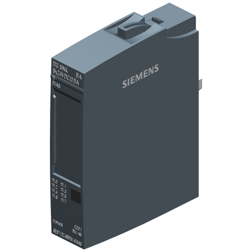 ET200SP 8DO BA - 8 Outputs, 24VDC Sink, 0.5A Basic, colour code CC02, A0 BU required