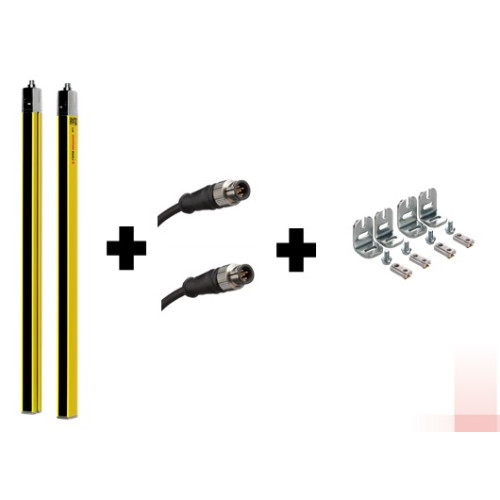 MLC100 safety light curtain - 450mm heigh, 14 mm resolution, finger protection, 4m range, kit 1