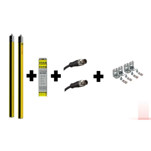 MLC100 safety light curtain - 450mm heigh, 30 mm resolution, hand protection, 6m range, kit 2