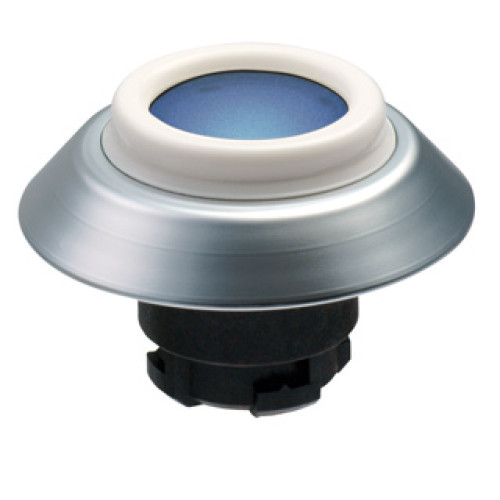 Pushbutton, IP69K Rated, Illuminated, White Seal, Blue - NDLBL